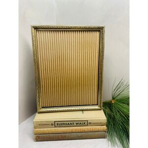 Vintage Stamped Brass 8x10 Frame Ornate Flower Vine Embossed Pattern